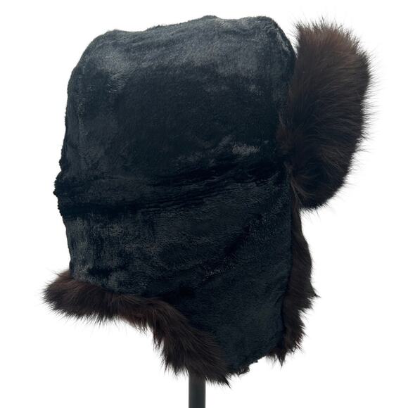Vintage USSR Soviet Ushanka Genuine Fur Ear Flap Trapper Hat Quilted Size 54.5 main image 9